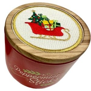 NWT! 🛷 DW HOME Christmas Sleigh Sled 13.6 oz. Peppermint Candle w/Decorative Lid